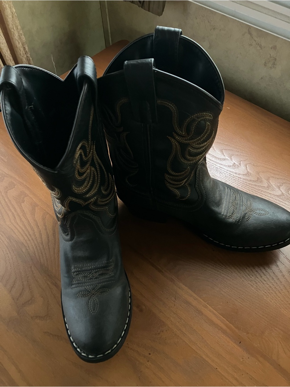 Smoky Mountain Monterey Series Boys 3Y Dark Brown and Black Pull on Cowboy Boots